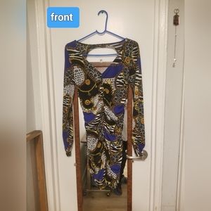 Lovely multi color Derek Heart shaped Dress oval with openning back